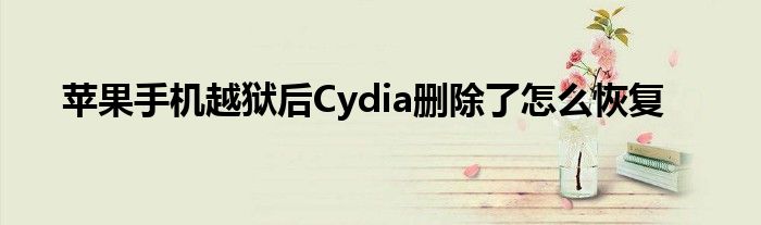 苹果手机越狱后Cydia删除了怎么恢复