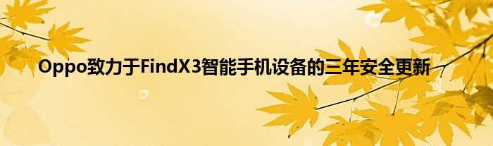 Oppo致力于FindX3智能手机设备的三年安全更新