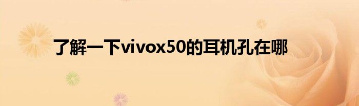 了解一下vivox50的耳机孔在哪