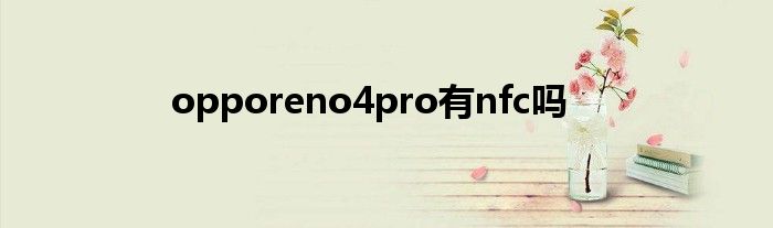 opporeno4pro有nfc吗