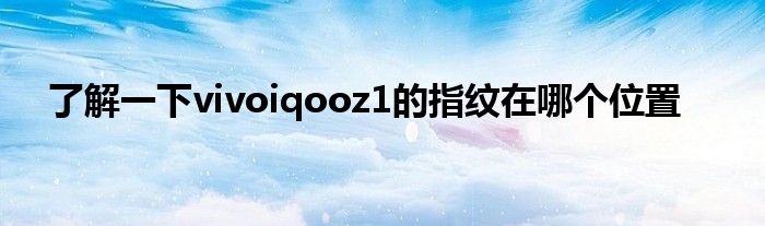 了解一下vivoiqooz1的指纹在哪个位置