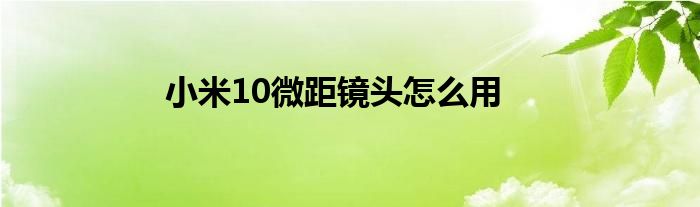 小米10微距镜头怎么用