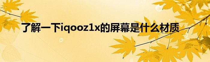 了解一下iqooz1x的屏幕是什么材质