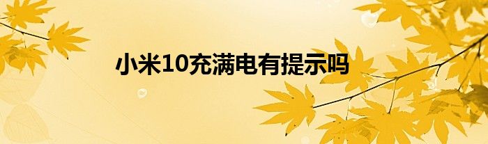 小米10充满电有提示吗