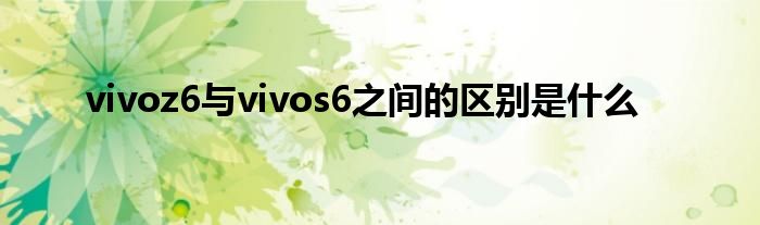 vivoz6与vivos6之间的区别是什么