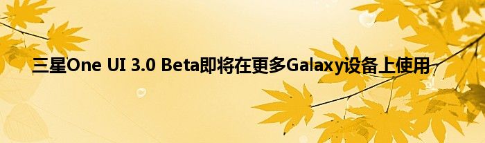 三星One UI 3.0 Beta即将在更多Galaxy设备上使用