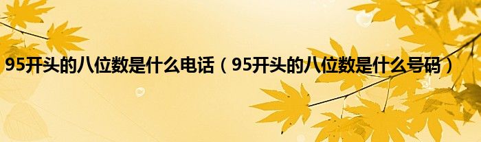 95开头的八位数是什么电话（95开头的八位数是什么号码）