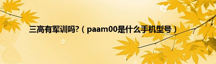 三高有军训吗?（paam00是什么手机型号）