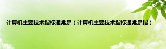 计算机主要技术指标通常是（计算机主要技术指标通常是指）