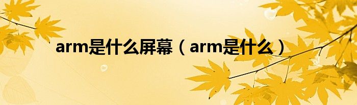 arm是什么屏幕（arm是什么）