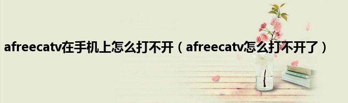 afreecatv在手机上怎么打不开（afreecatv怎么打不开了）