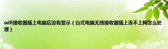 wifi接收器插上电脑后没有显示（台式电脑无线接收器插上连不上网怎么处理）