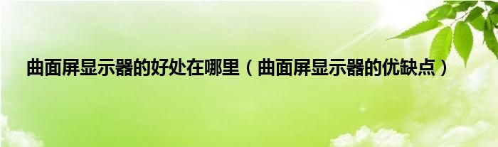 曲面屏显示器的好处在哪里（曲面屏显示器的优缺点）