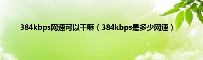 384kbps网速可以干嘛（384kbps是多少网速）