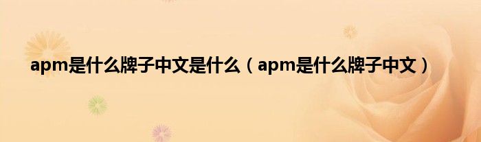 apm是什么牌子中文是什么（apm是什么牌子中文）