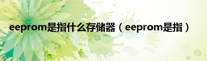 eeprom是指什么存储器（eeprom是指）