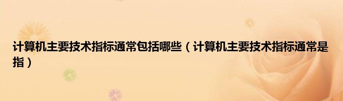 计算机主要技术指标通常包括哪些（计算机主要技术指标通常是指）