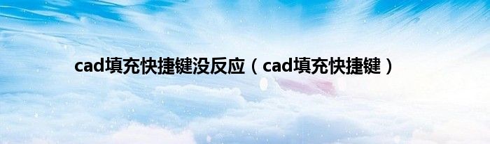 cad填充快捷键没反应（cad填充快捷键）