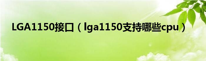 LGA1150接口（lga1150支持哪些cpu）