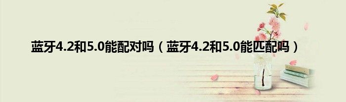 蓝牙4.2和5.0能配对吗（蓝牙4.2和5.0能匹配吗）