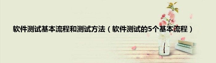 软件测试基本流程和测试方法（软件测试的5个基本流程）