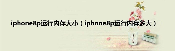 iphone8p运行内存大小（iphone8p运行内存多大）