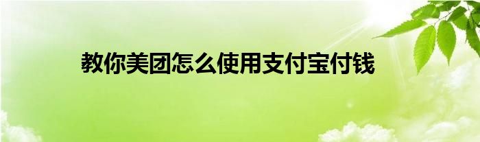 教你美团怎么使用支付宝付钱