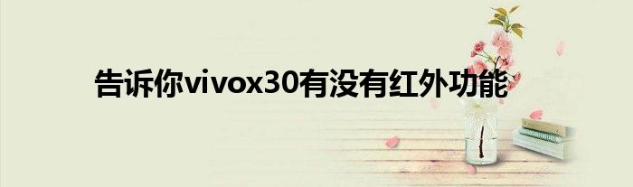 告诉你vivox30有没有红外功能