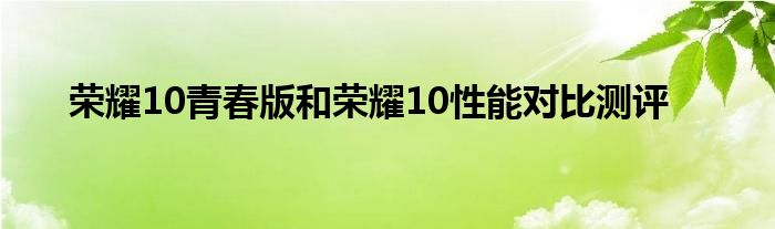 荣耀10青春版和荣耀10性能对比测评