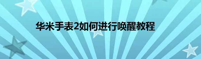 华米手表2如何进行唤醒教程