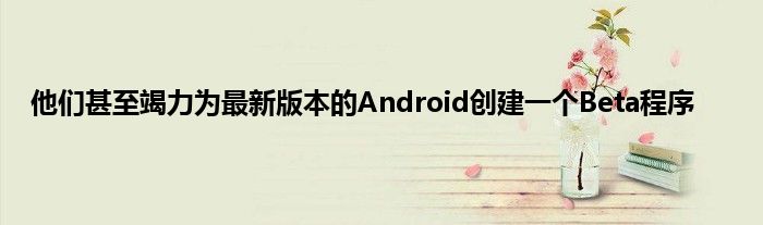 他们甚至竭力为最新版本的Android创建一个Beta程序