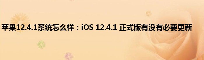 苹果12.4.1系统怎么样：iOS 12.4.1 正式版有没有必要更新