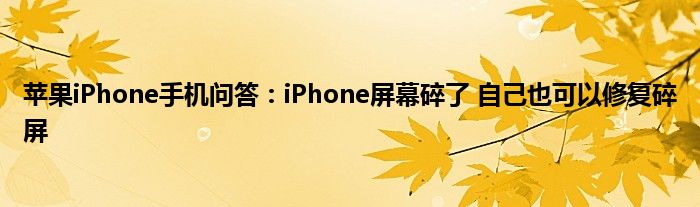 苹果iPhone手机问答：iPhone屏幕碎了 自己也可以修复碎屏