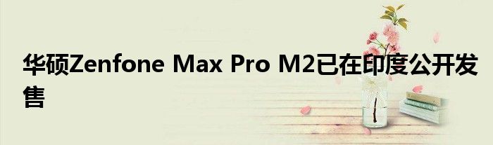 华硕Zenfone Max Pro M2已在印度公开发售