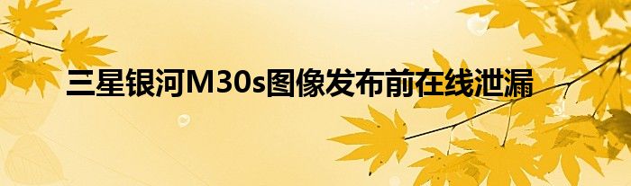 三星银河M30s图像发布前在线泄漏