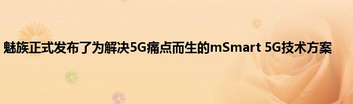 魅族正式发布了为解决5G痛点而生的mSmart 5G技术方案