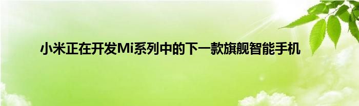 小米正在开发Mi系列中的下一款旗舰智能手机