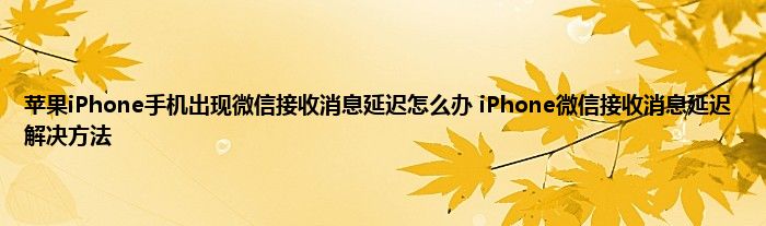 苹果iPhone手机出现微信接收消息延迟怎么办 iPhone微信接收消息延迟解决方法