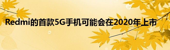 Redmi的首款5G手机可能会在2020年上市