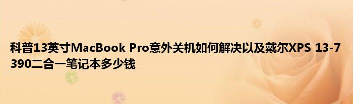 科普13英寸MacBook Pro意外关机如何解决以及戴尔XPS 13-7390二合一笔记本多少钱