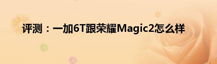 评测：一加6T跟荣耀Magic2怎么样