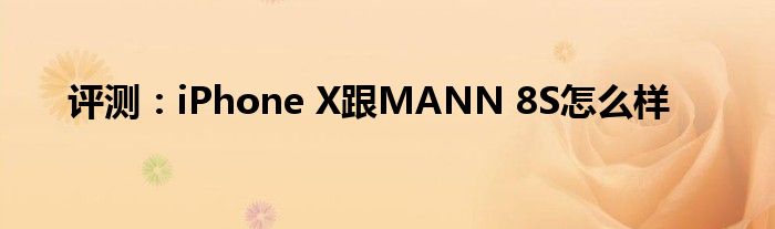 评测：iPhone X跟MANN 8S怎么样