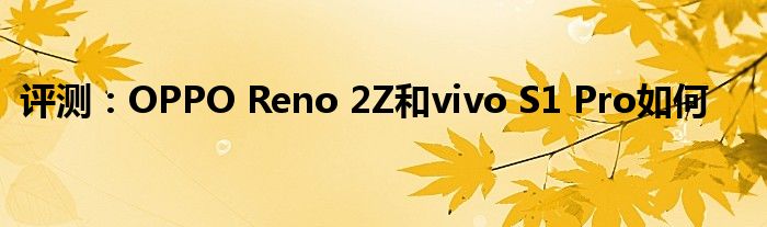 评测：OPPO Reno 2Z和vivo S1 Pro如何