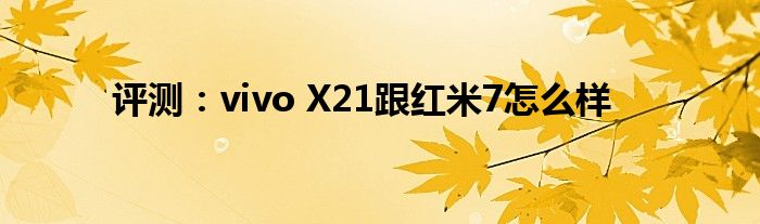 评测：vivo X21跟红米7怎么样