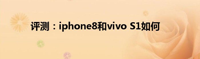 评测：iphone8和vivo S1如何