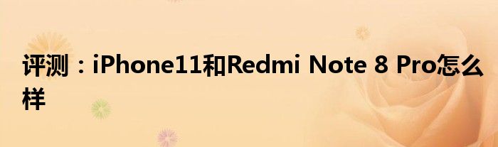 评测：iPhone11和Redmi Note 8 Pro怎么样