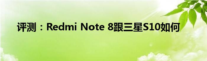 评测：Redmi Note 8跟三星S10如何