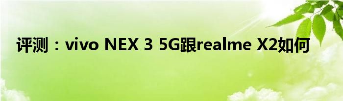 评测：vivo NEX 3 5G跟realme X2如何