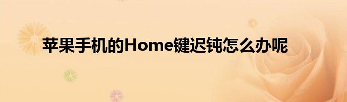 苹果手机的Home键迟钝怎么办呢