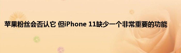 苹果粉丝会否认它 但iPhone 11缺少一个非常重要的功能